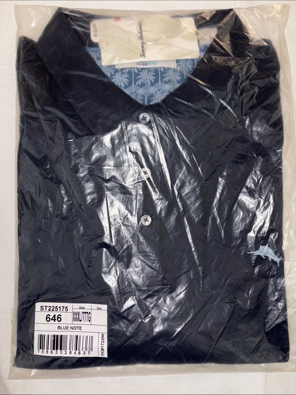 Tommy Bahama Navy Blue Button-Front Polo